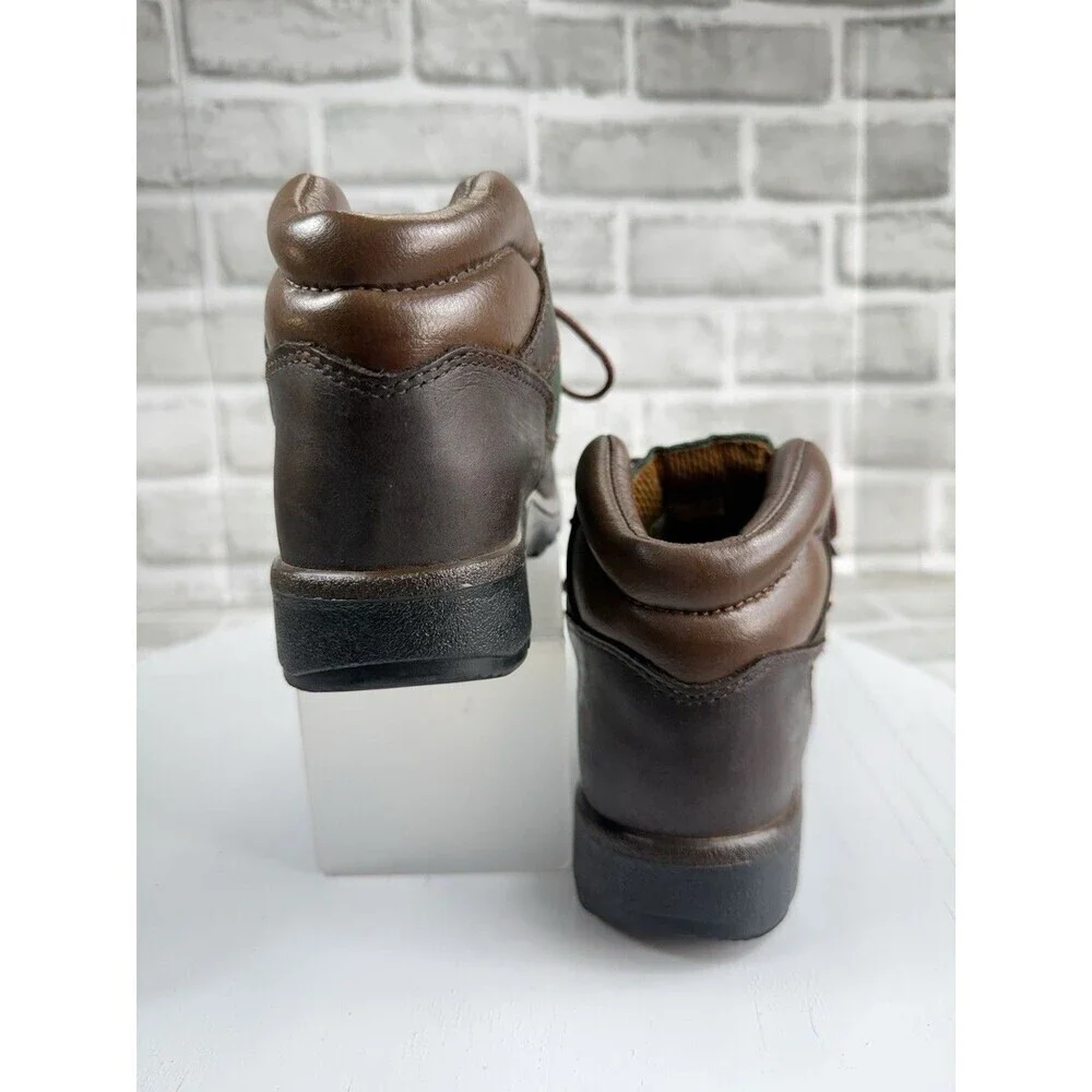 Timberland 6” Youth Size 3 Brown and Green Leather Field Boots